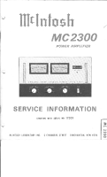 McIntosh MC-2300 - Service manual 